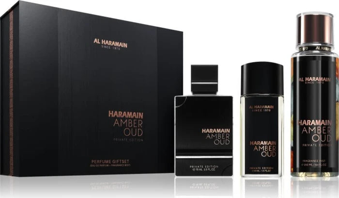 Al Haramain Kit Al Haramain Amber Oud Private Edit 75Ml+ 30ml + B/M 250ml — Unissex