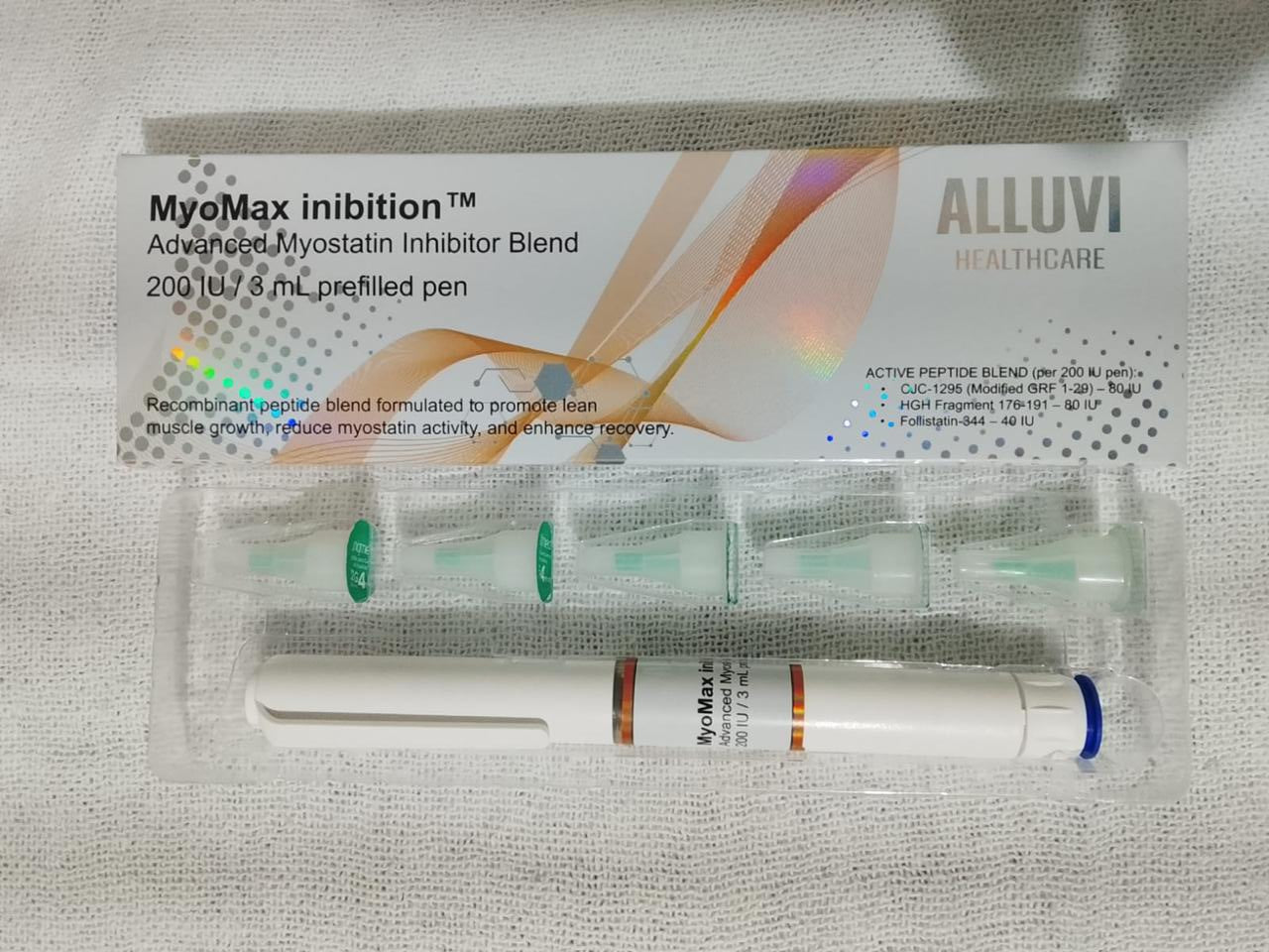 Caneta 200UI MyoMax Inibition - CJC 1295 + HGH Frag + Folistatin - Alluvi Healthcare