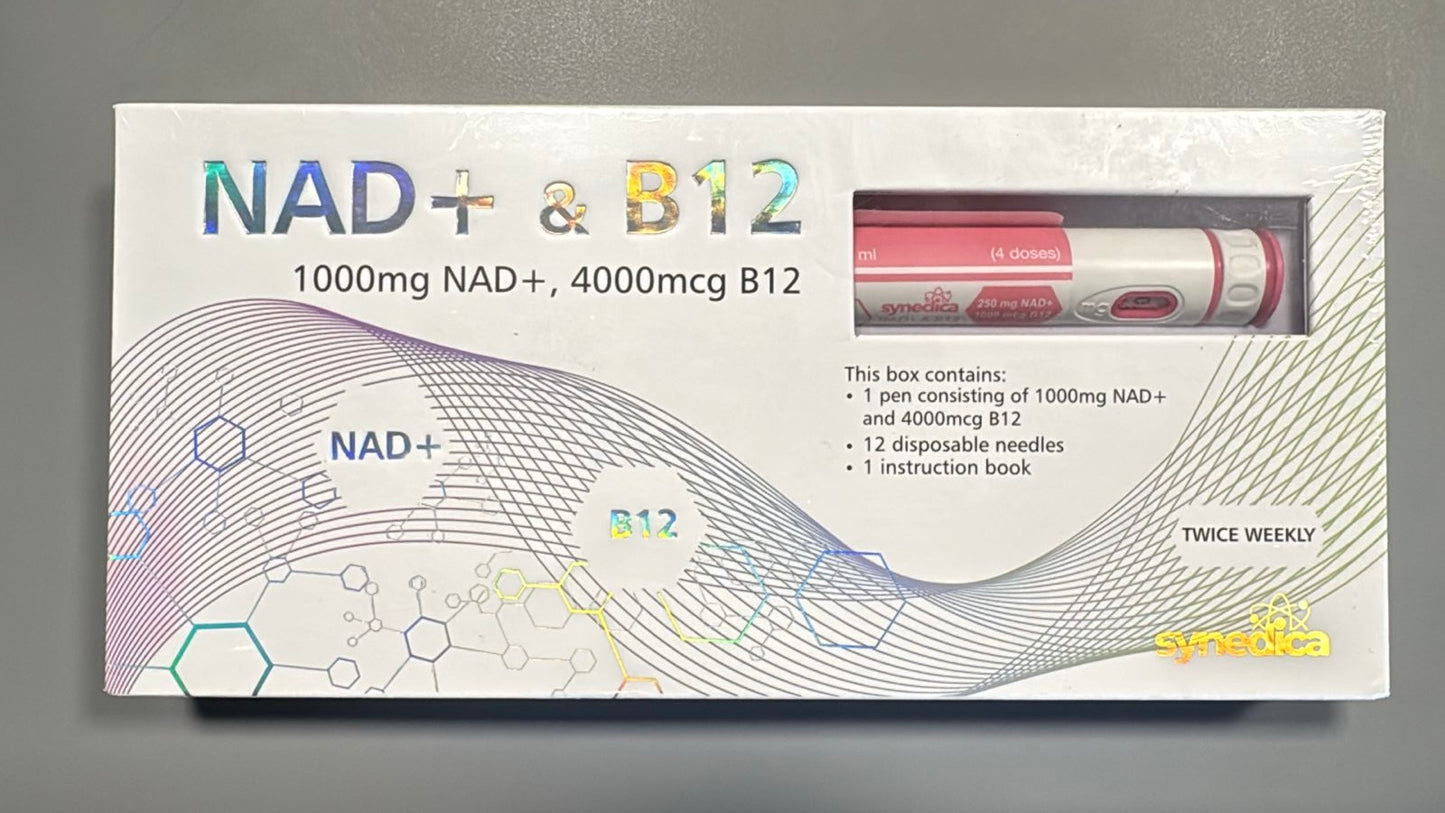NAD+ & B12 1000mg & 4000mcg - Caneta - Synedica