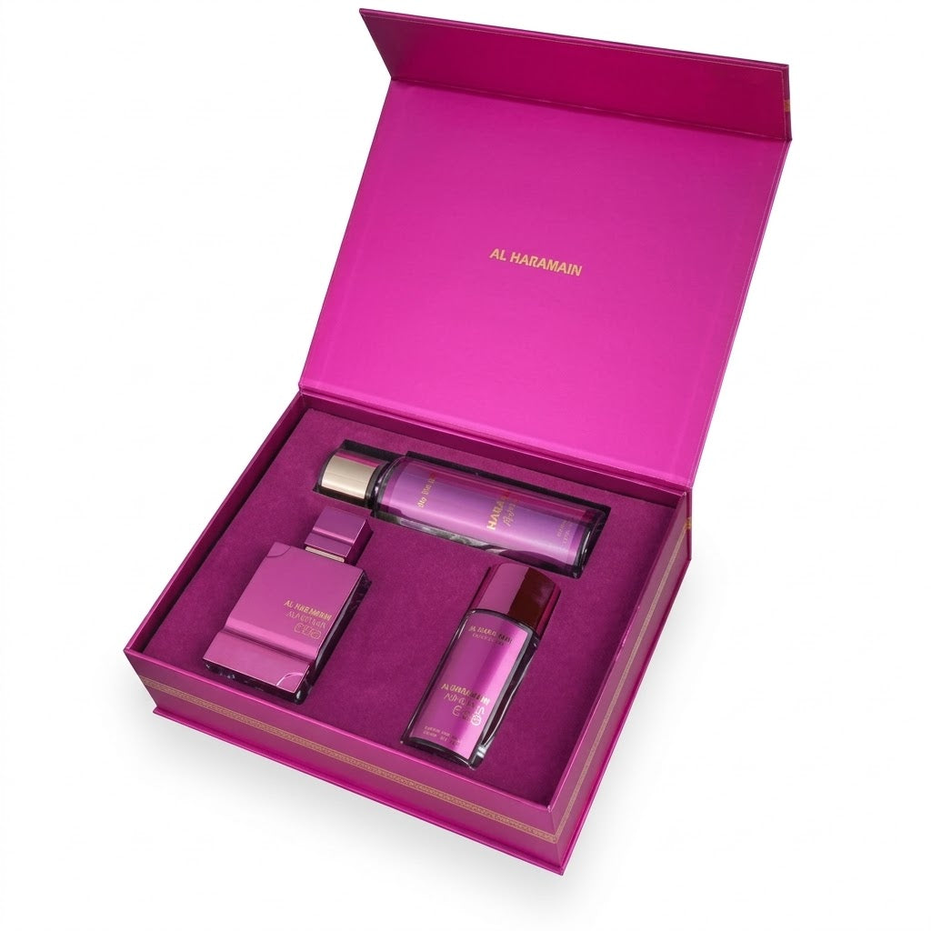 Al Haramain Kit Al Haramain Amber Oud Ultra Violet 75ml +30Ml + B/M 250ml — Feminino