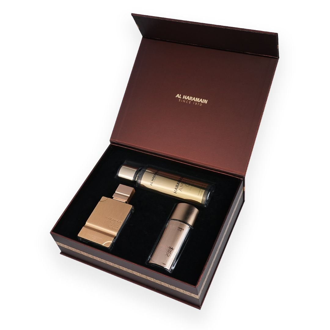 Al Haramain Kit Al Haramain Amber Oud Gold Edition 75Ml+ 30ml + B/M 250ml — Unissex