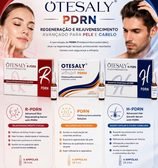 PDRN Caixa com 6 Ampolas de 3ml (Polinucleotídeos Regeneradores para Rejuvenescimento Facial)