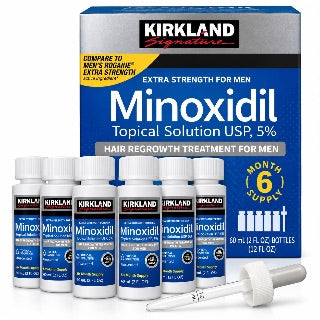Minoxidil 5% 360ml (6 frascos de 60ml) - Kirkland