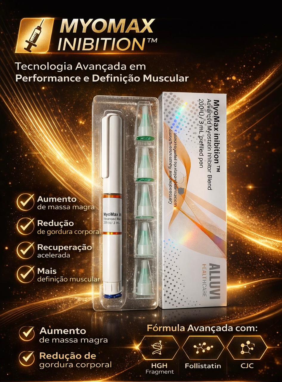 Caneta 200UI MyoMax Inibition - CJC 1295 + HGH Frag + Folistatin - Alluvi