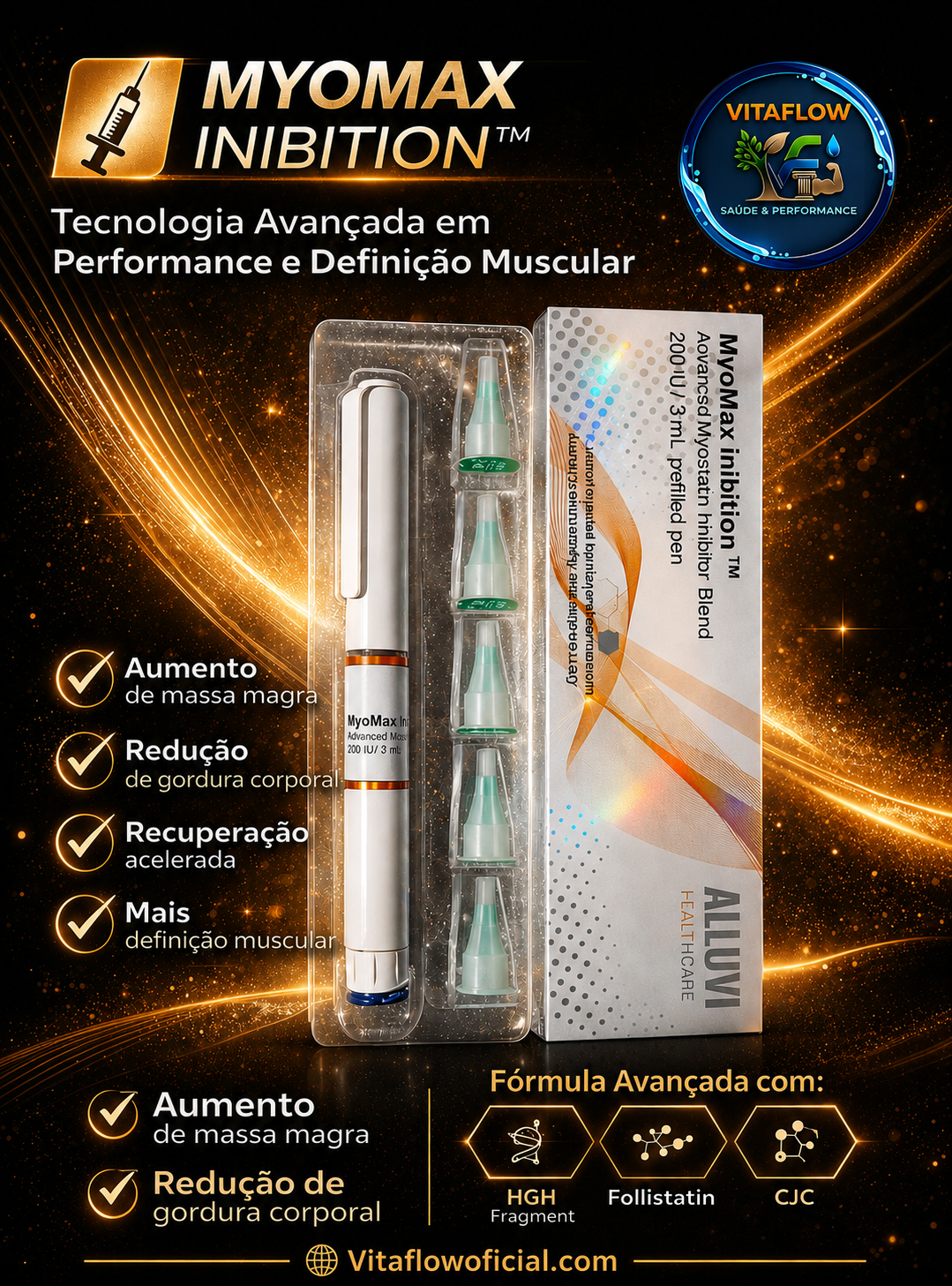 🔥 PROMOÇÃO 2(duas) canetas  MyoMax Inibition - CJC 1295 + HGH Frag + Folistatin 🔥