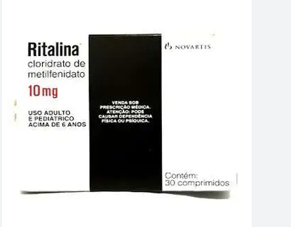 Ritalina Cloridrato de Metilfenidato 10mg 30 Comprimidos - Genérico