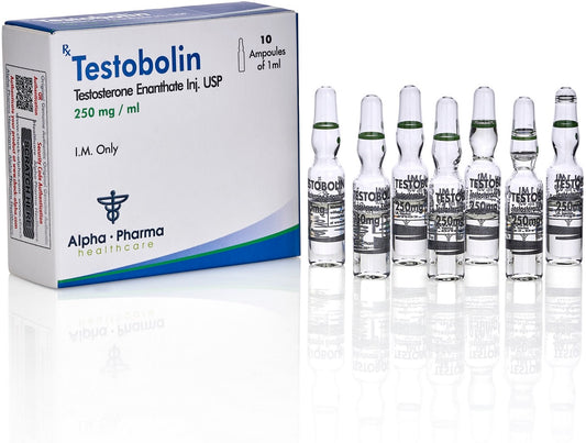 Enantato de Testosterona 250mg/ml / 10 ampolas de 1ml (Testobolin) - Alpha Pharma